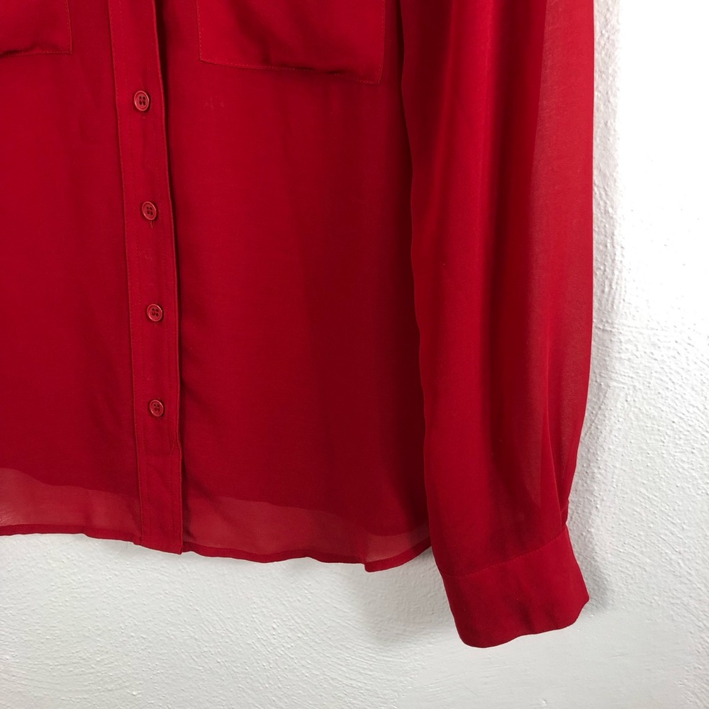 Urban Outfitters Nom De Plume By YaYa Kris Western Tipped Red Button Down Shirt - Picture 5 of 13